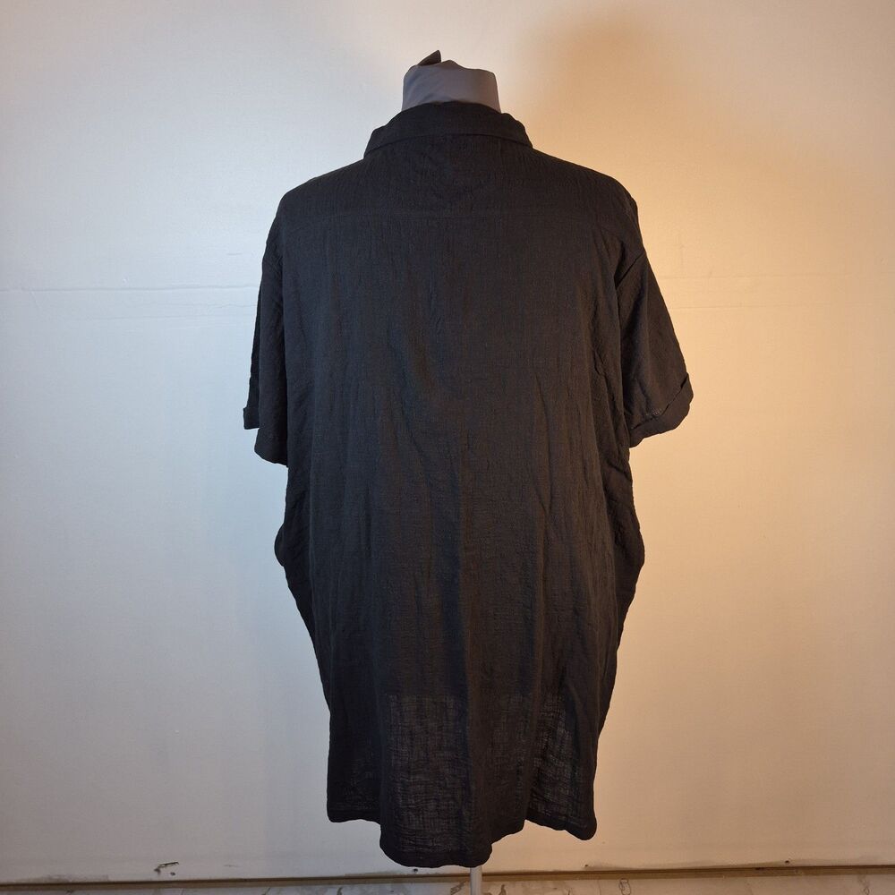 Zenana Women's Collared Shirt Dress Size 3X Black 100% Cotton Pockets - Picture 2 of 8